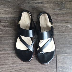 Cole Han black leather sandals